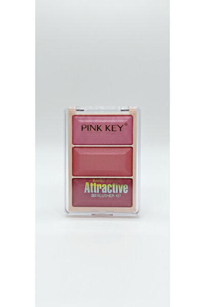 PİNK KEY Attractive Baked Powder 3D Blush Set - 3 Colors, 12g, No. 02
