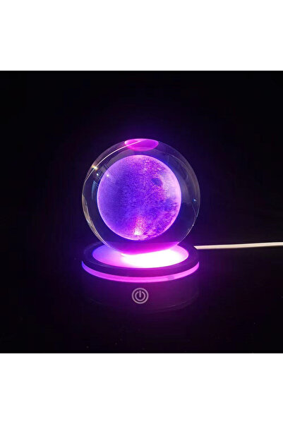 Angel Of Life Full Moon Rotating Glass Globe with USB Plastic Base