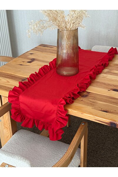 KaiAtelier Lovely Linen Heryeri Ruffle Runner 40Cmx120Cm