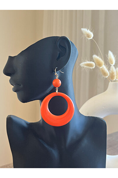 Büyük Hanım Acrylic Style Orange Earrings