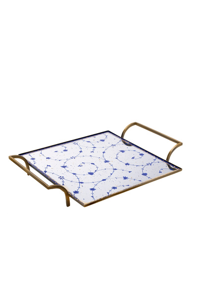 Paşabahçe Haliç Handcrafted Pattern Tray 30X30 Cm, Stylish Serving Tray