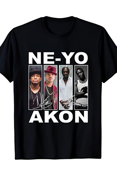 1001 Line Casual Fashion T-Shirt Men/Portraits Signatures of Artists Ne Yo Ak...