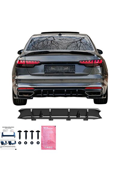 ROAL TUNİNG Audi A4 B9.5 Facelift S-Line Uyumlu Arka Tampon Difüzörü- Flap se...