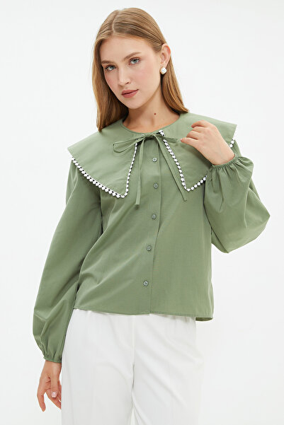 Fulla Moda Dantelli Peter Pan collar Shirt with Elastic Sleeves