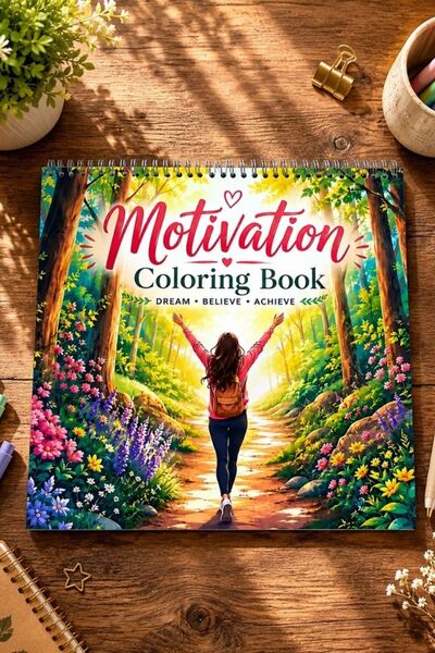 birikiyedi Motivation Coloring Book - İngilizce Motivasyon Boyama Kitabı | Bo...