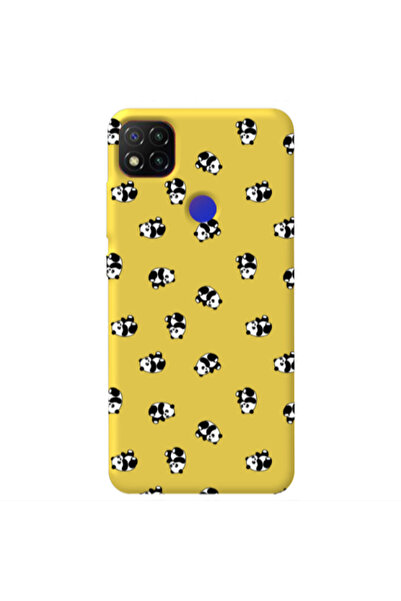 Other Xiaomi Redmi 9c Small Pandas Yellow Colored Silicone TPU Θήκη