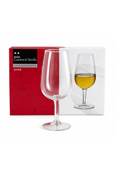 Migros Set 3 pahare pentru vin, 210 ml, din sticla, Classico Degustazione, 21 cl