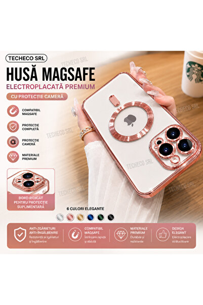 Apple Husă Magnetică Premium Transparentă cu Protecție Cameră și Efect CD pen...