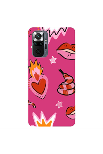 Other Xiaomi Redmi Note 10 Pro 4G Snake heart Fuchsia Colored Silicone TPU Θήκη