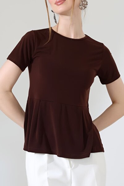 Sabr Sandy Fabric Short Sleeve Flounce Women's Blouse