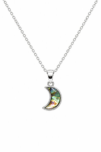 OSMANLI GÜMÜŞ Women's Steel Necklace Moon Cut Steel Ocean Women's Necklace