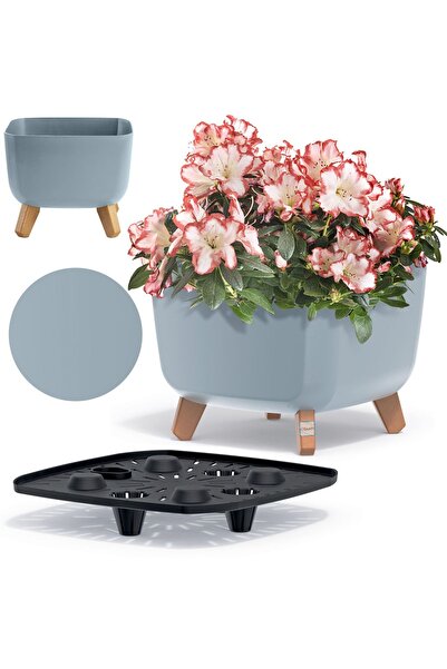 EDANTI Jardinieră decorativă 29 cm pe picioare decorative gri