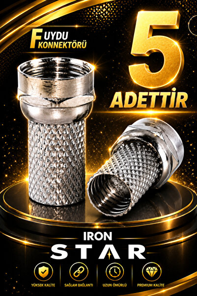 IRONSTAR 5 ADET F uydu konnektörü / RG6 F konnektör / çanak anten bağlantı / ...