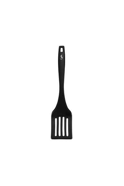 Lurch - Platin Silikon Delikli Spatula 32,5 cm Siyah - Yanmaz, Yapışmaz, Bükü...
