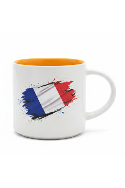 AKDC White Ceramic Mug 350 ml — France Flag & Mbappe Design
