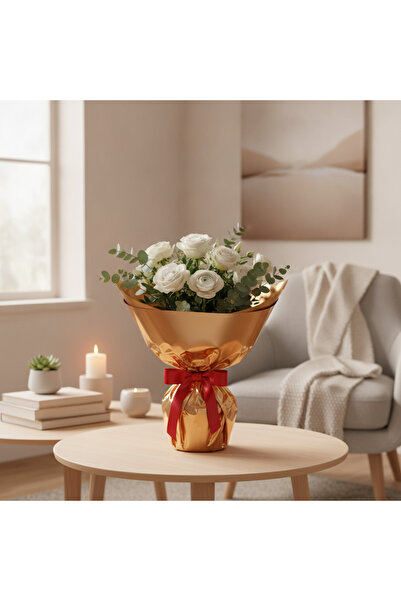 OEM Bicolor Plastic Cellophane Red-Gold 60x60 cm