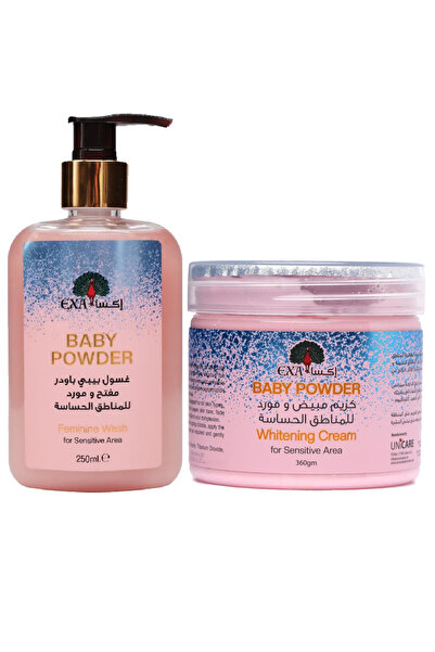 EXA Baby Powder Scented Intimate Wash (250ml Wash + 360g Whitening & Nourishi...