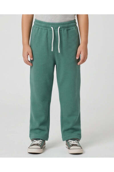 REDTAG Boys Green Ottoman Track Pants