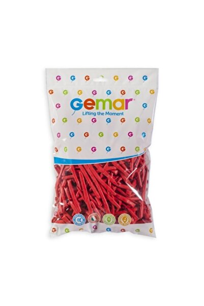 Gemar Set 100 baloane din latex pentru modelat, D4, Roșu
