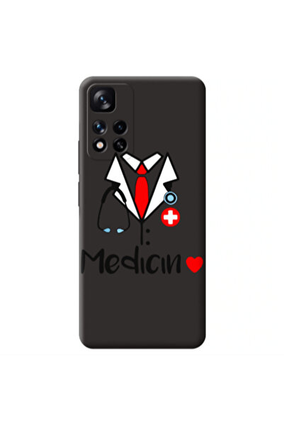 Other Xiaomi Redmi Note 11 Pro 5G Medicin Black Colored Silicone TPU Θήκη
