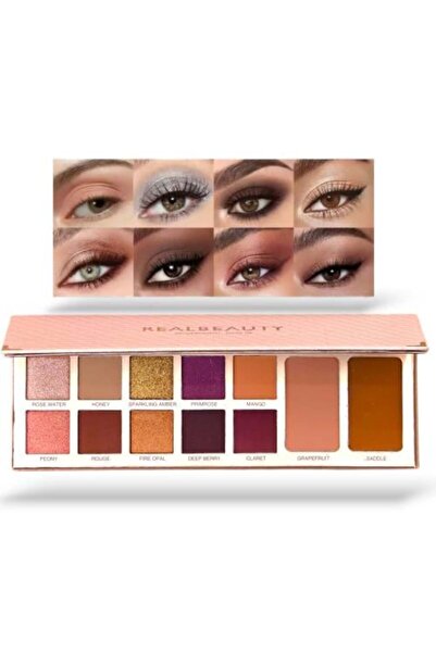 real beauty Eyeshadow and Powder Palette - Strong Color Saturation, Natural M...