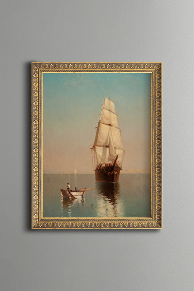 epiqart منظر القوارب - لوحة بنمط عتيق - نموذج رفيع