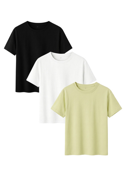 DK DAKSEL Men's 3-Pack Basic T-Shirt 100% Cotton Short Sleeve Crew Neck Comfo...