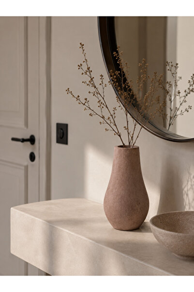 Lazuran Studio Decorative Concrete Vase – Drop Shape | Marble II |
