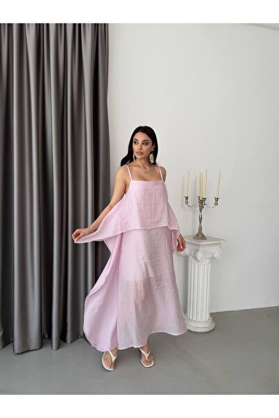 timagna Women's Dress Oversize Adjustable Strap Tulle Short Lined Modal Dress