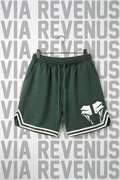 Vordevia Rebel Printed Unisex Vortex Fabric Sports Training Shorts with Strip...