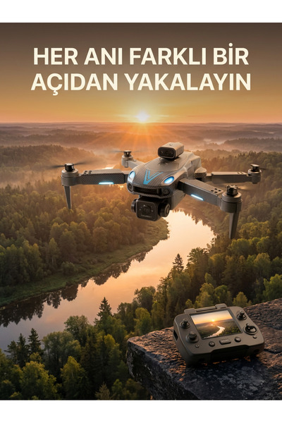 Lisinya Ekranlı Kumandalı Çift Kameralı Drone ile Havadan Çekim -