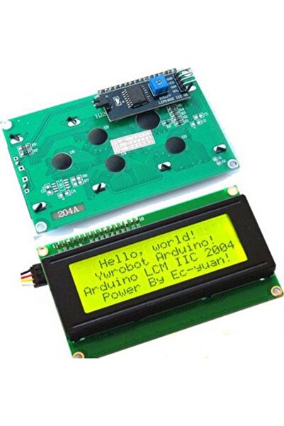Generic Οθόνη LCD 20x4 (2004) Χαρακτήρων με Αντάπτορα I2C – Πράσινο-Κίτρινο μ...