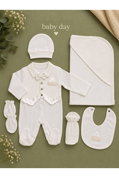 Baby day Luxury 6 Pcs Newborn Baby Boy Formal Wear Tuxedo Gentleman Outfit Se...