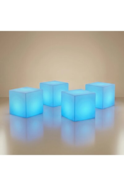 MYASEM STORE Set of 4 Modern Rgb Lighted Cube Led Light for Indoor and Outdoo...