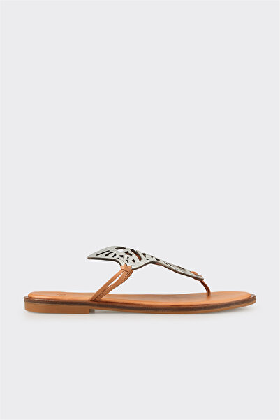 Elle Shoes Lame Deri Kadın Terlik