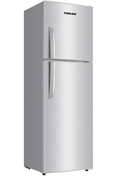 nikay Two-Door Refrigerator, 10.2 cu ft, 308 Liters, Defrost, Silver - NRF400DS