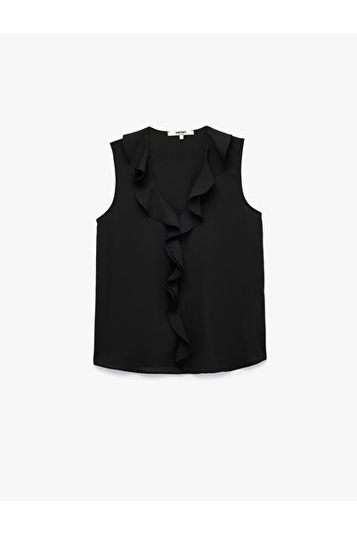 Koton Flywheel Detailed V-Neck Sleeveless Blouse