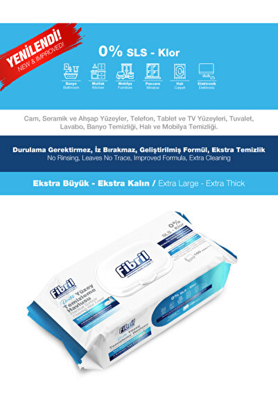 Fibril Premium Practical Surface Cleaning Towel White Vinegar Soap Scented 2 X 100 (Total 200 Sheets)