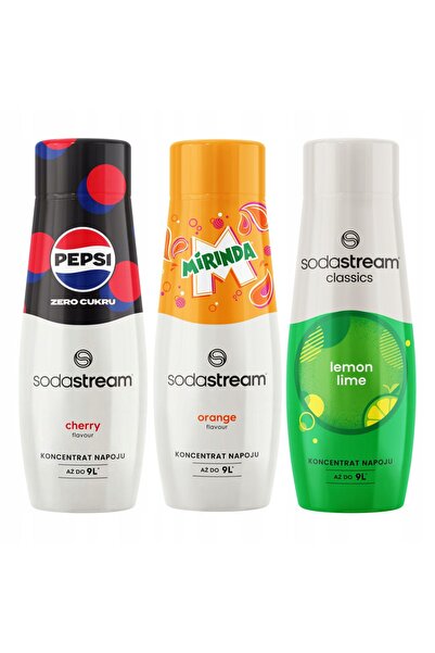 sodastream Set de 3 băuturi carbogazoase: Pepsi Max Cherry, Lemon Lime și Mir...