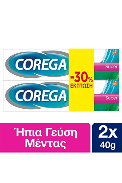 Corega Super Κρέμα για Τεχνητή Οδοντοστοιχία με Γεύση Μέντα 2Χ40gr (Προσφορά ...