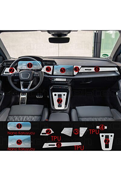 Oroel Audi A3 Navigation Digital Instrument Panel Nano and Piano Black Compat...
