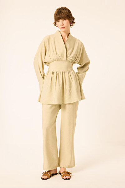 Touché Privé Peplum Tunic with Elastic Waist Pants Set