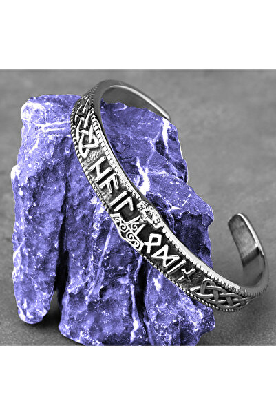 Viking Thor Valknut İskandinav Runik Alfabe Tasarım Ayarlanabilir Açık 316L P...