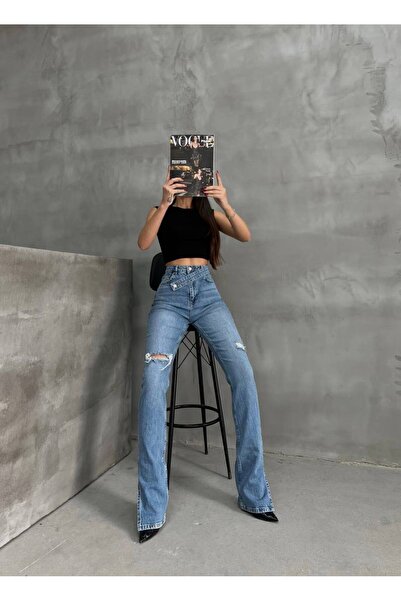 Rabona Fashion Crossline Slim Flare Denim