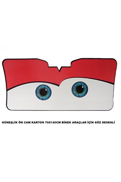 VİTEKSA GÜNEŞLİK ÖN CAM KARTON 70X140CM KIRMIZI GÖZ DESENLİ