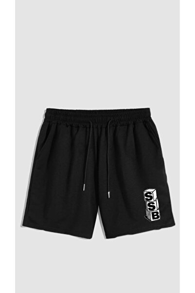 COZYWEAR Black Printed Oversize Shorts