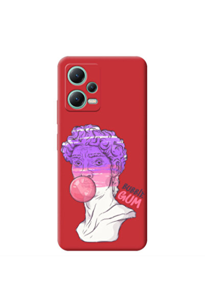 Other Xiaomi Redmi Note 12 Pro 5G Pin Bubble Red Colored Silicone TPU Θήκη