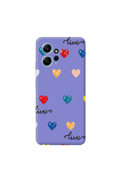 Other Xiaomi Redmi Note 12 4G Heart Lives Purple Colored Silicone TPU Θήκη