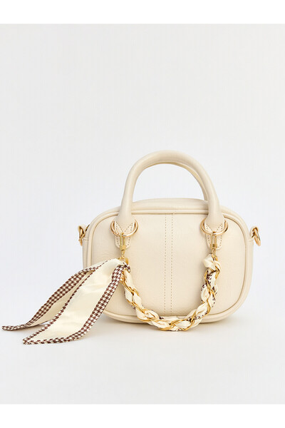 LC Waikiki Peak New Season Leather Look Women's Shoulder Bag with Scarf Detail