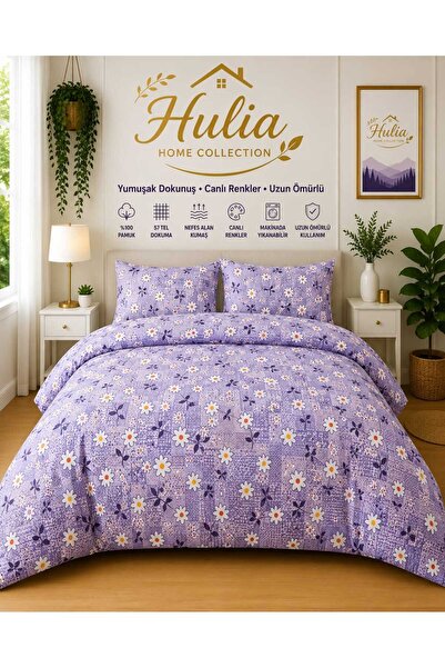 hulia home Ranforce Elastic Sheet Bedding Set Double Size Cotton Soft Texture...